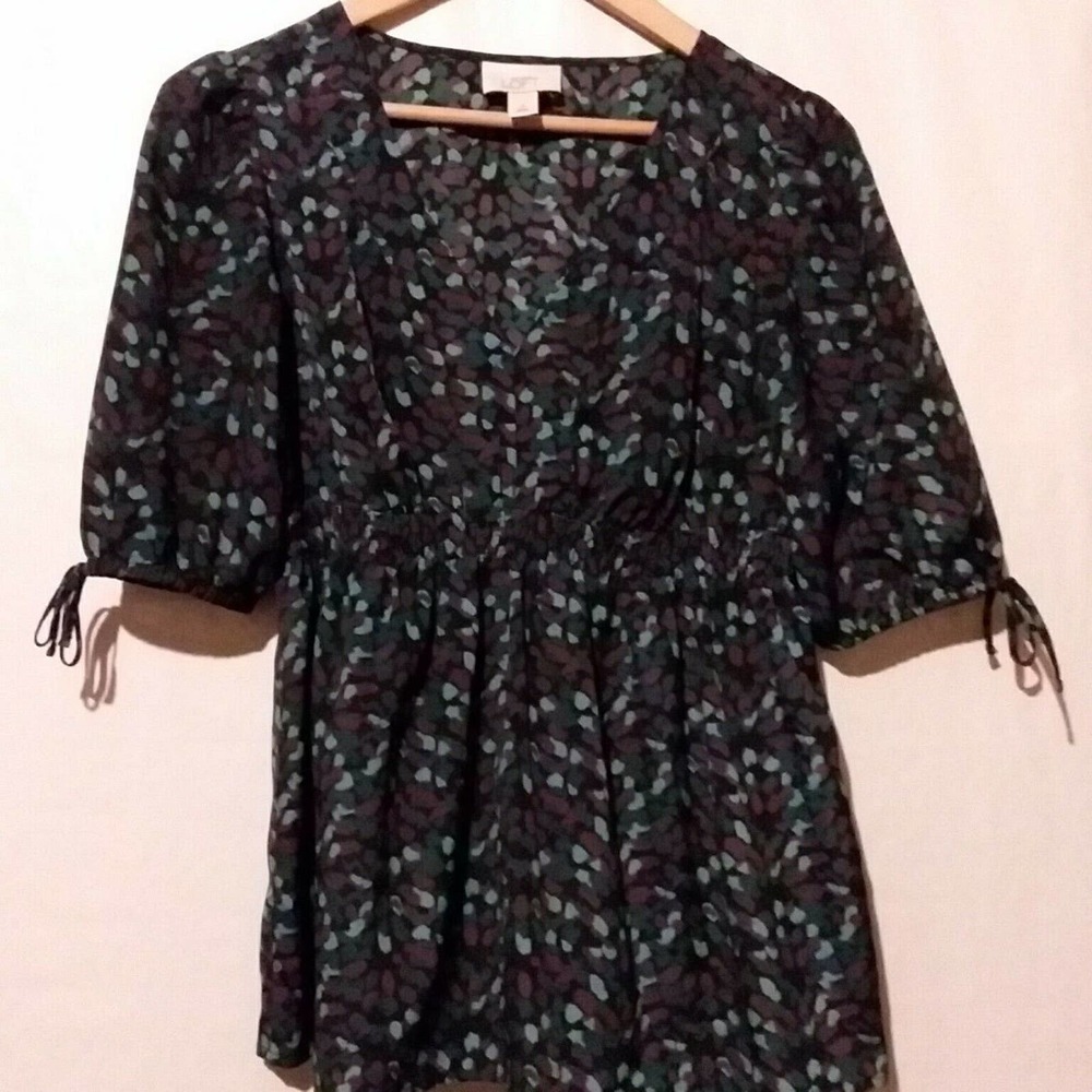 LOFT Blouse Small Short Sleeve Shirt‎ Blue & Purple